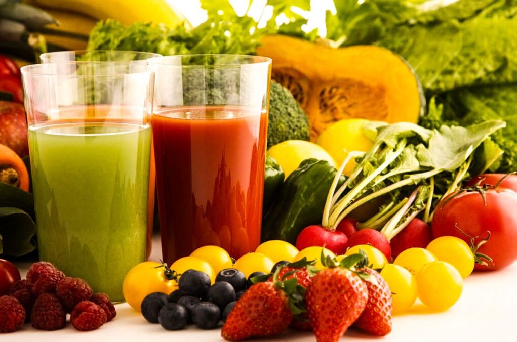 dārzeņu un augļu sulas svara zaudēšanai